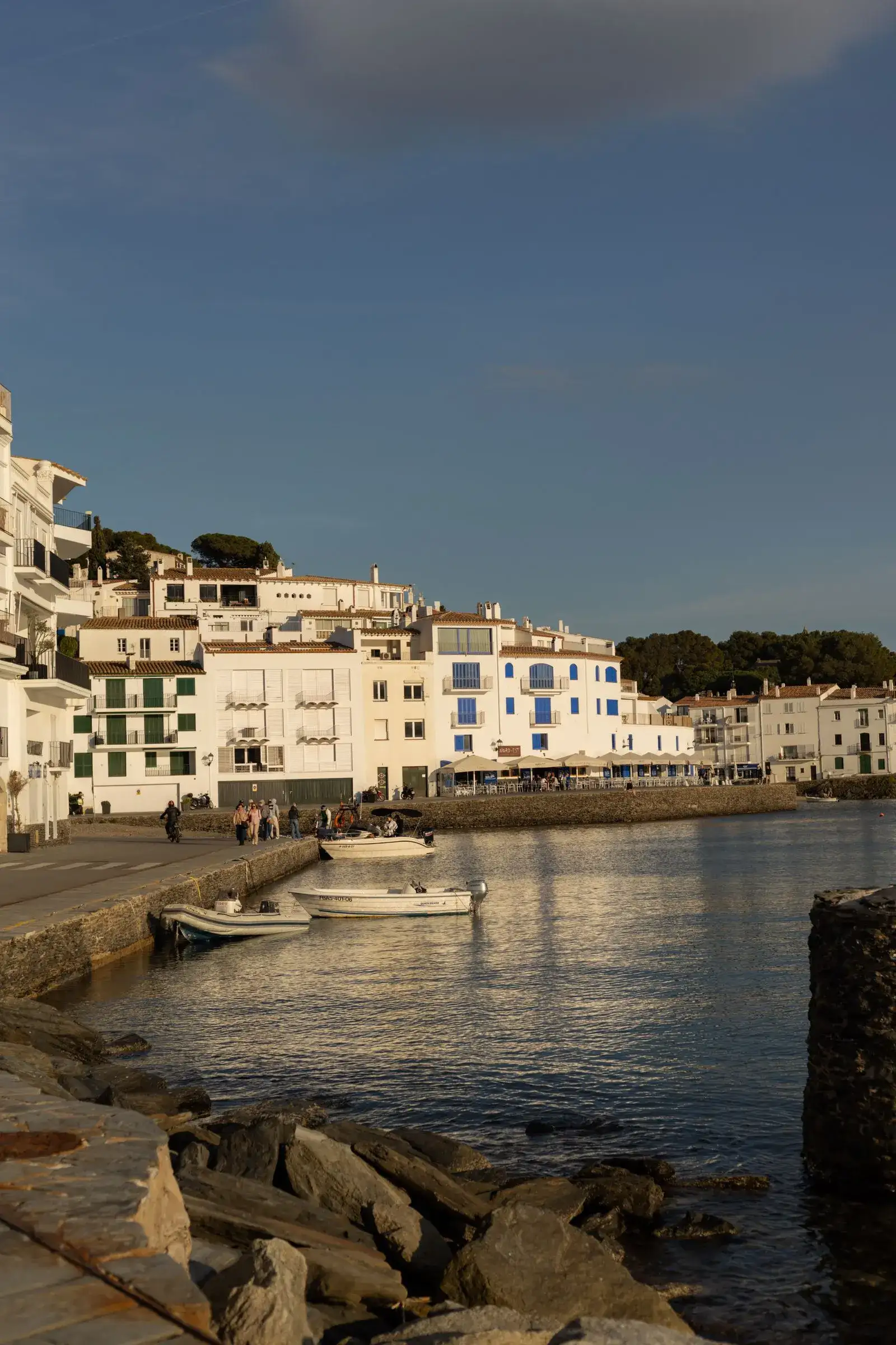 Boats moored on the waterfront at Cadaqués