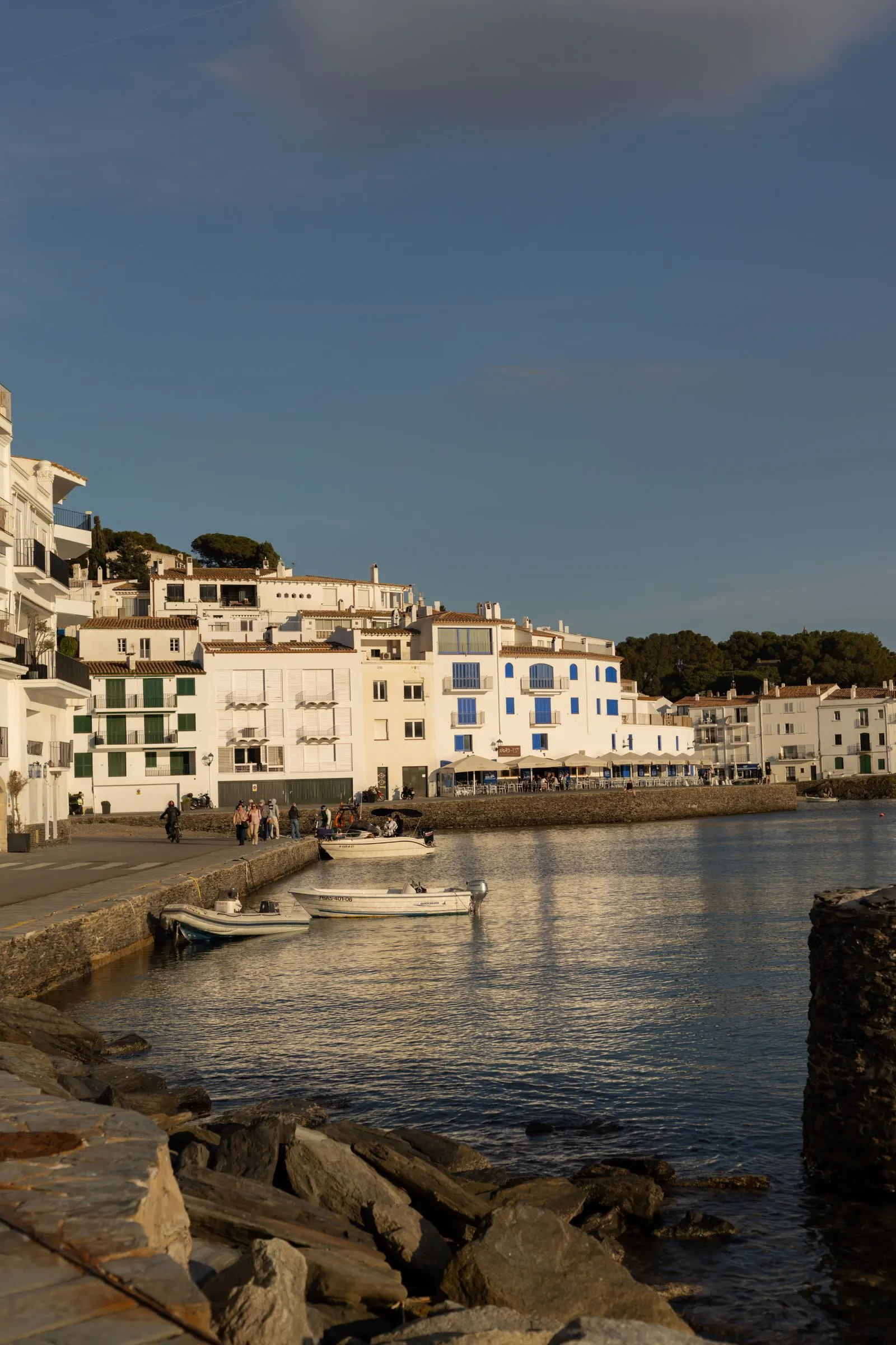 Boats moored on the waterfront at Cadaqués