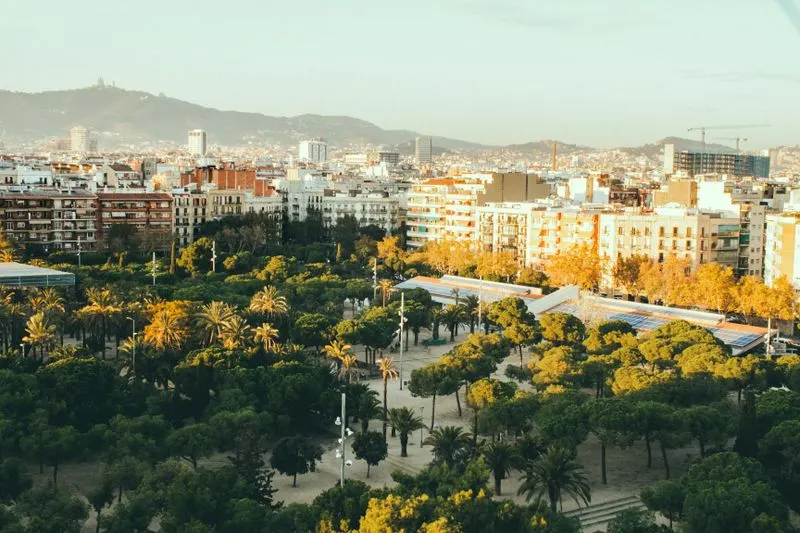 Parc entre els terrats de Barcelona