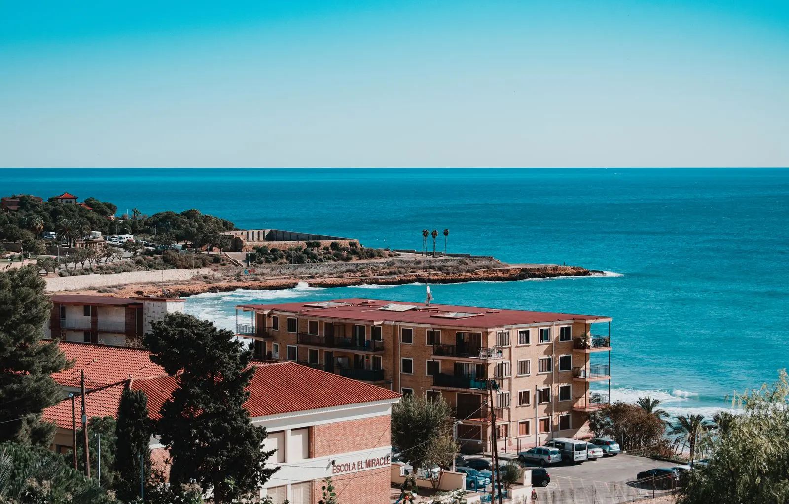 Tarragona coastline with clear blue sea