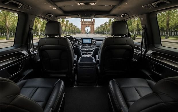 Leather passenger cabin of the V-Class taxi van