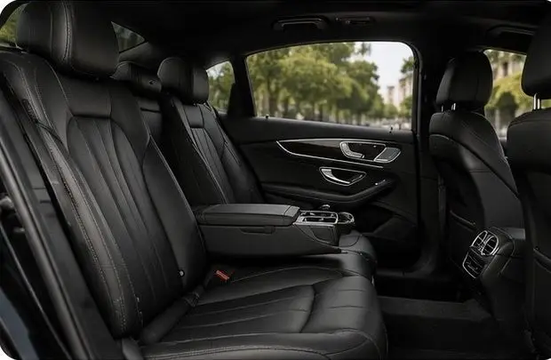 Rear seats of the Executive Class taxi